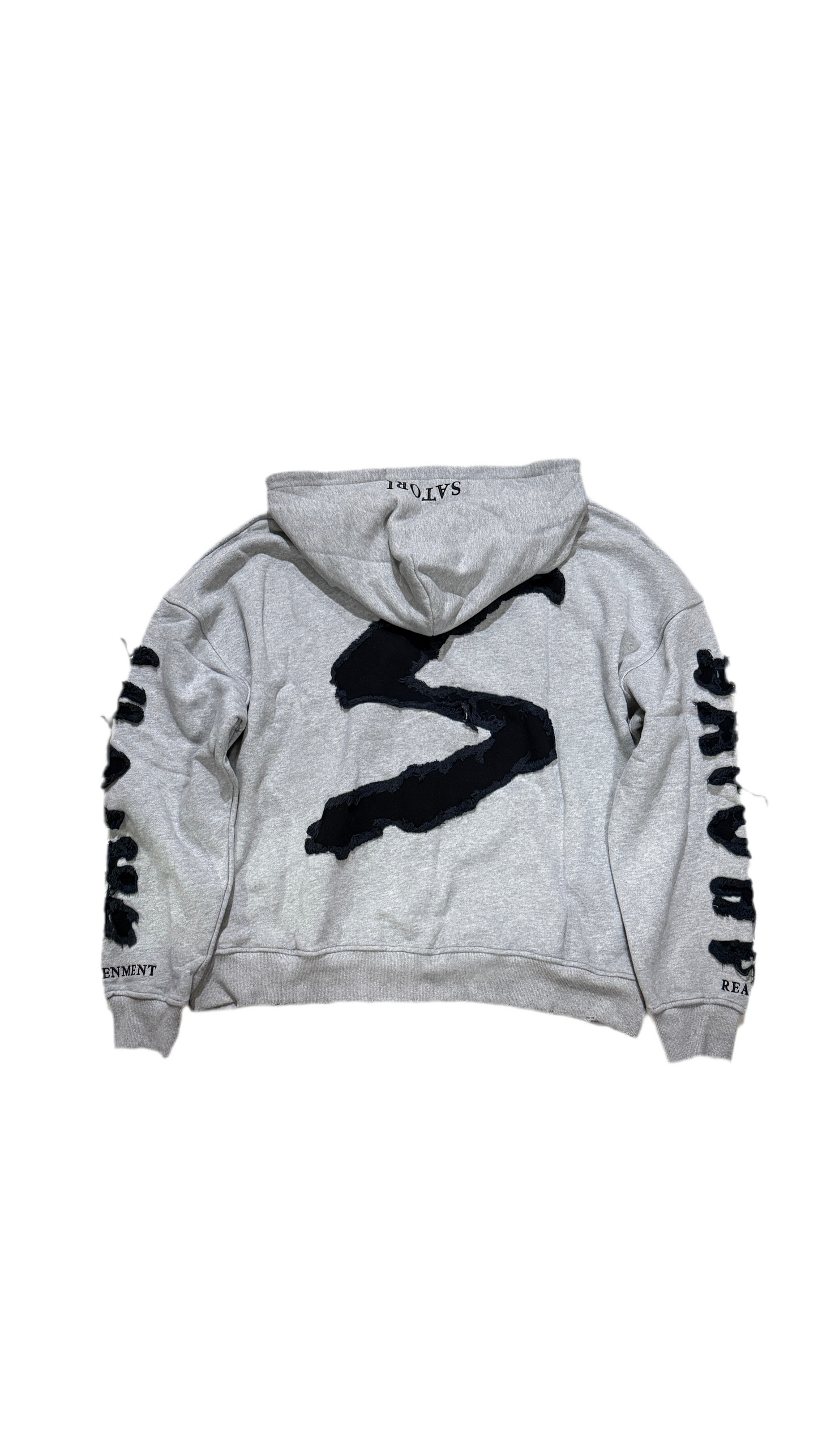 Grey Satori Oversized Heavyweight Distressed Hoodie