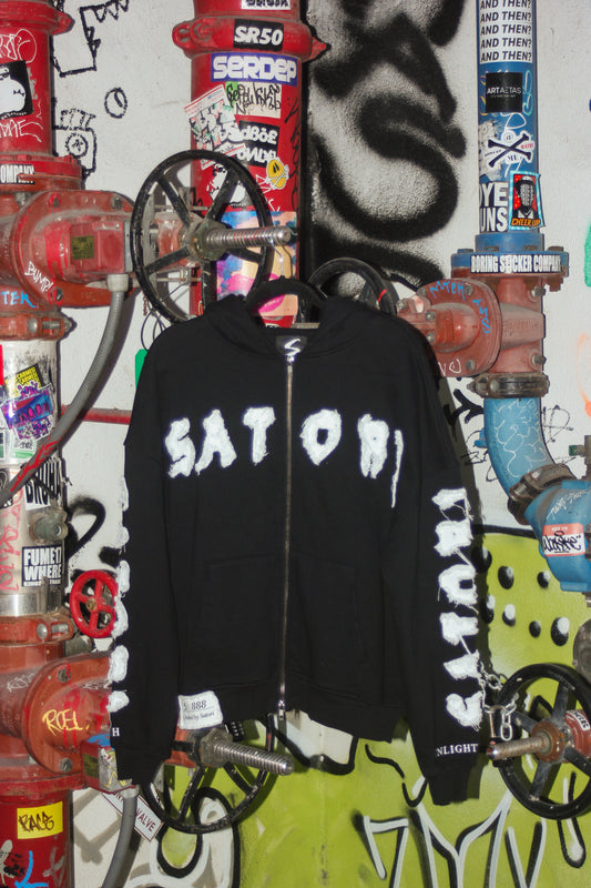 Black Satori Oversized Distressed Hoodie